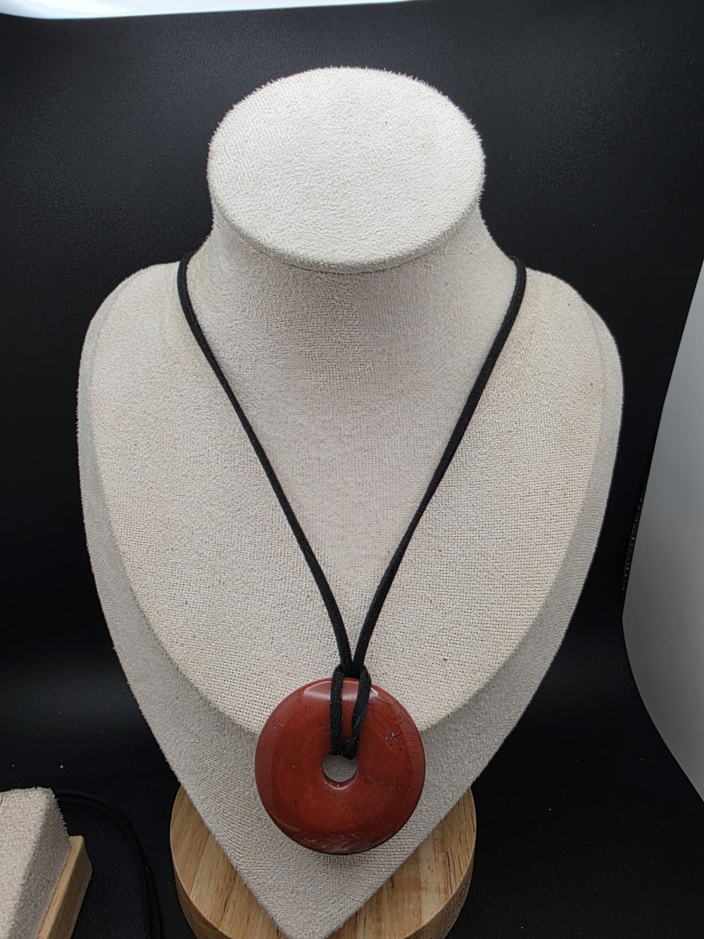 Red Jasper Donut Pendant Necklace (1530)